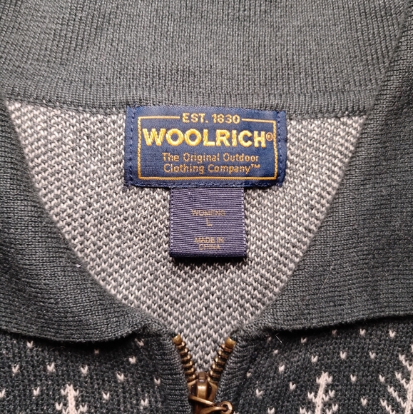 Woolrich Sweater Full Zip Up Cardigan With Snowmen - Picture 4 of 9